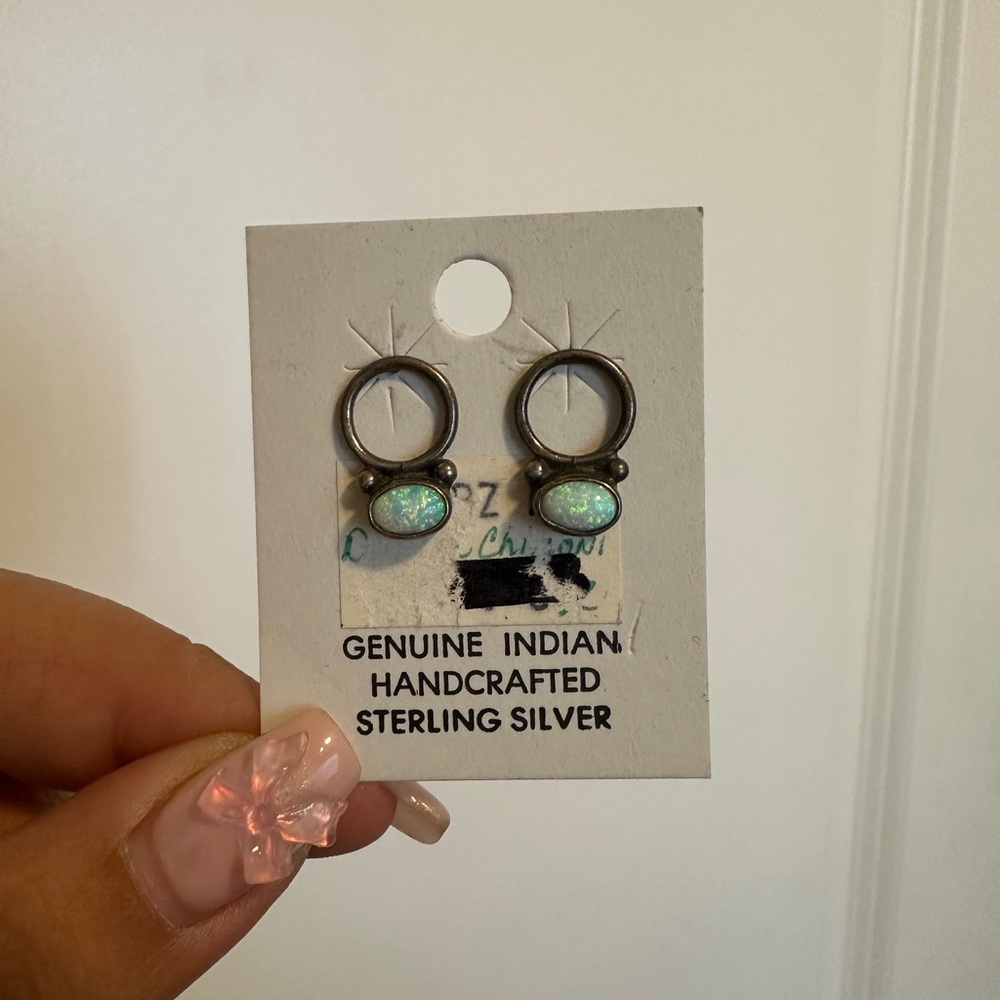 White Opal Earrings